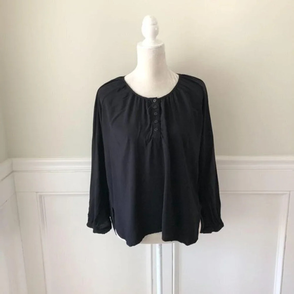 Cotton On Tab Sleeve Black Blouse XS - Picture 2 of 5